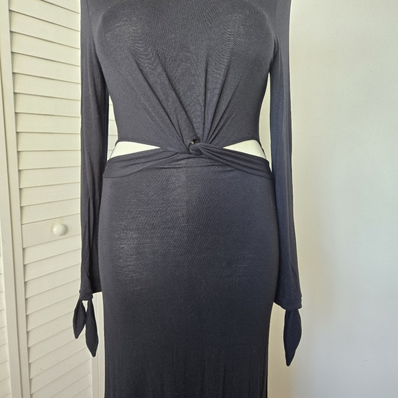 ASOS Cutout Maxi Dress Women's‎ 12T Witchy Goth Vampire Morticia Adams Romantic - Picture 5 of 12